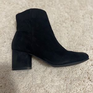 Black suede booties